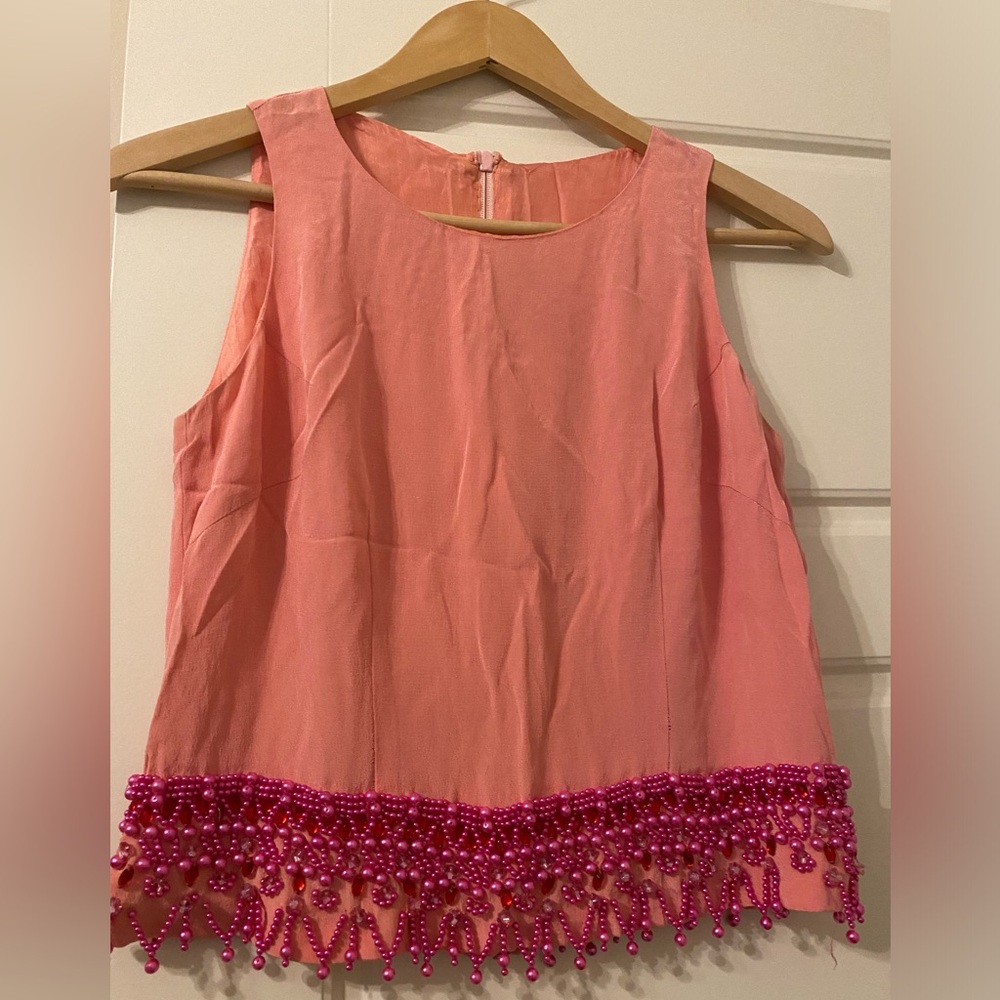 Vintage Patty Shelabarger pink shell top